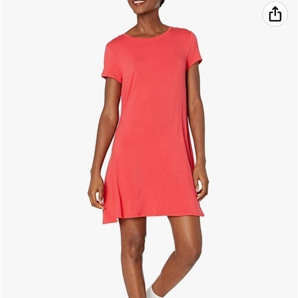 NWT small Amazon Essentials Women's Short-Sleeve Scoop Neck Swing Dress